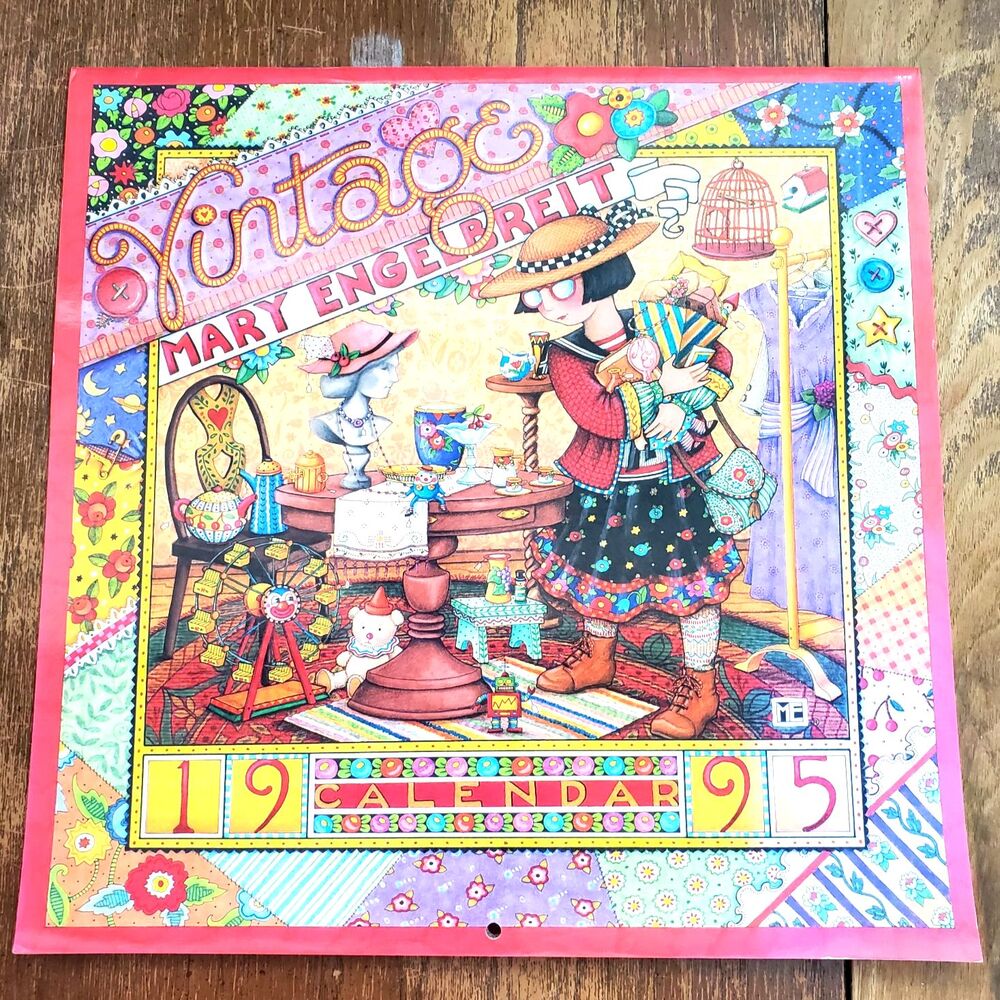 Vintage 1995 Mary Engelbreit Wall Calendar 12 x 12 Ephemera Craft Journal UNUSED